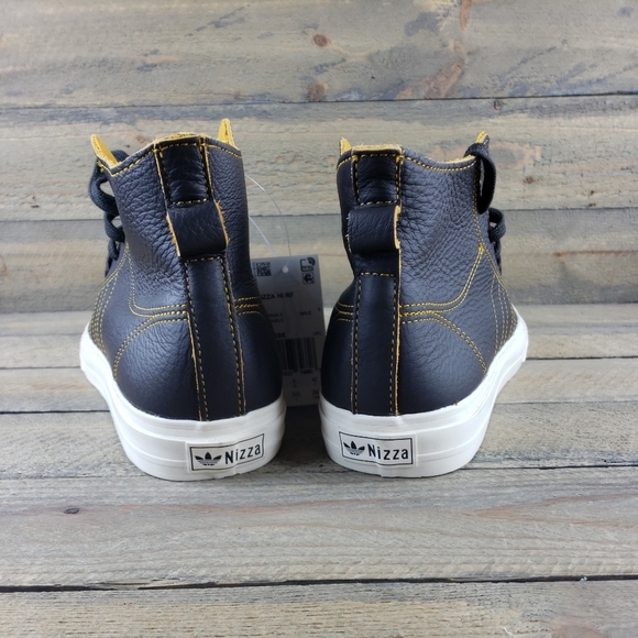 adidas Originals NIZZA HI RF Men's Brown Leather Sneakers Shoes - Picture 4 of 12